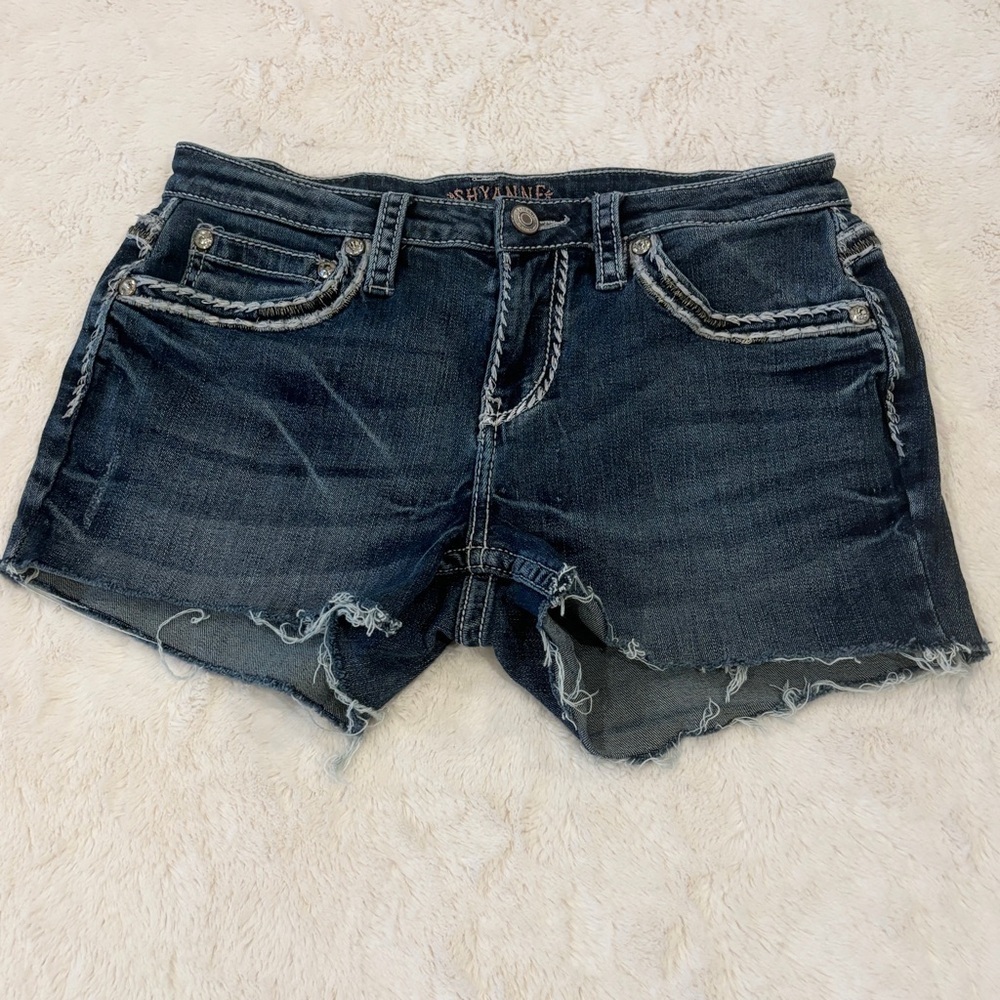 Shyanne 30 (11/12) Denim Women’s Shorts Homemade Jeans Cutoffs Faux Flap Pockets - Picture 9 of 10
